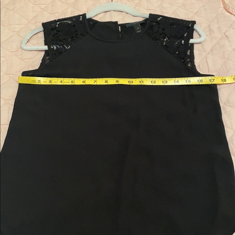 J. Crew black Floral Lace Shoulder Top - Picture 9 of 9